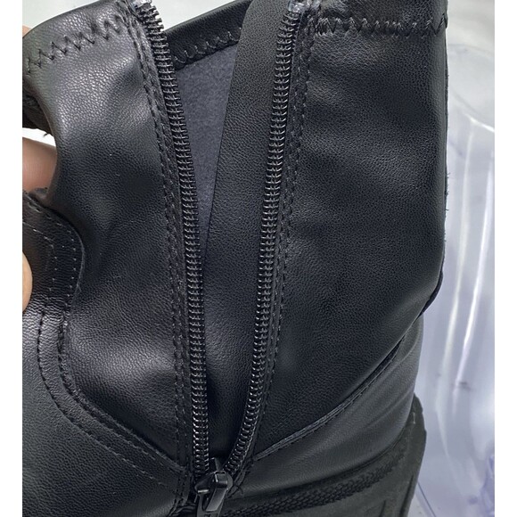 Zara Women's Size EU 35 US 4.5 Faux Leather Zip Platform Midi Booties Black 1554 - Picture 9 of 12